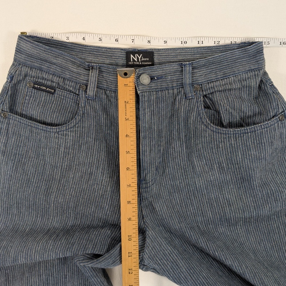VTG New York & Company Jeans Womens 10 Straight Baggy Taper 90s Pin Stripe Denim - Picture 10 of 11